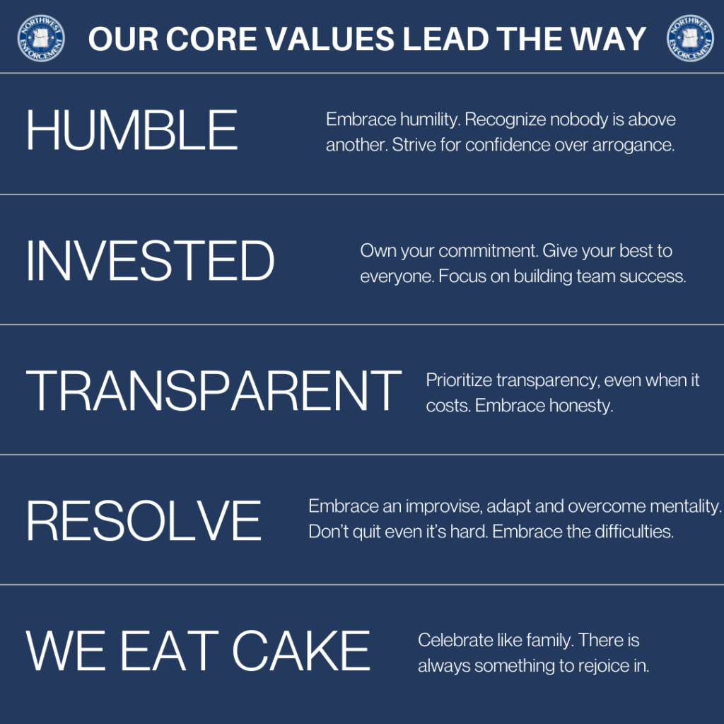 Northwest Enforcement Core Values
